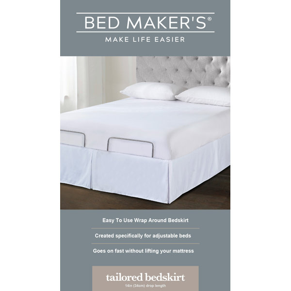 Fresh Ideas Bed Maker's Adjustable Bed WrapAround Tailored 15" Bed Skirt & Reviews Wayfair